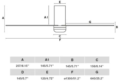 Ventilator de tavan FARO 33828 PUNT TUB M alb d. 130 cm + telecomandă