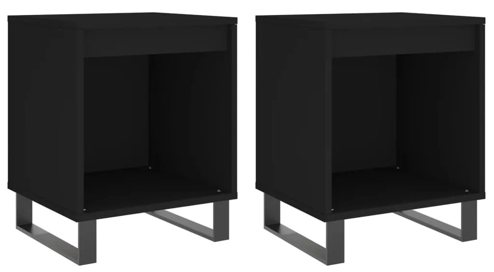 830735 vidaXL Noptiere, 2 buc., negru, 40x35x50 cm, lemn compozit