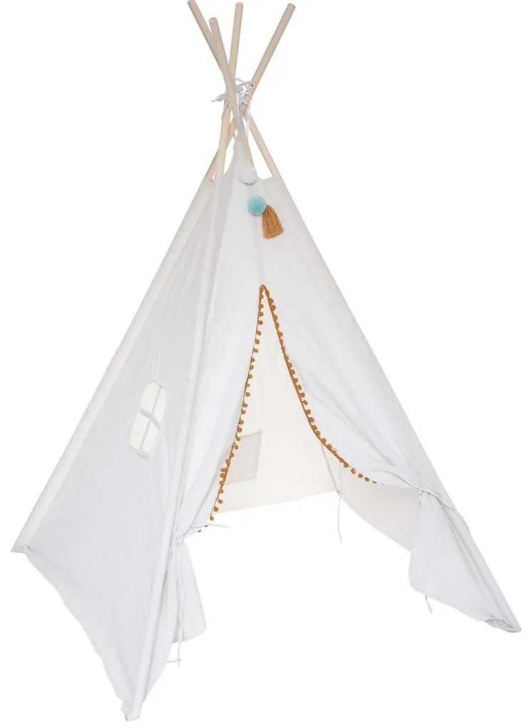 Cort teepee pentru copii alb WAPI