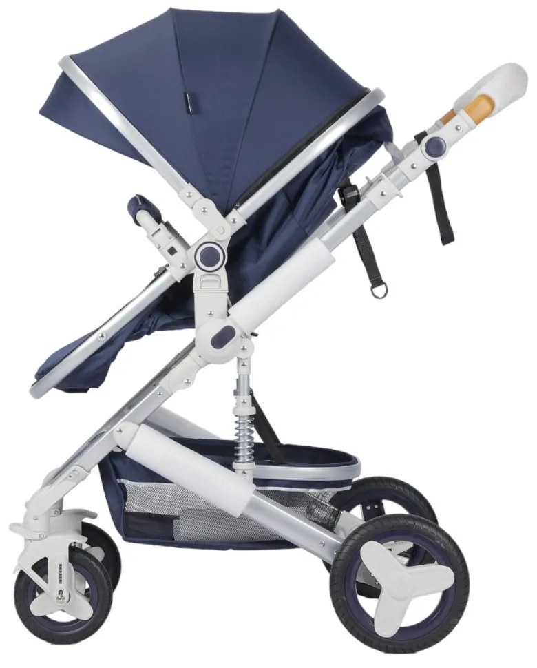 Carucior nou nascuti 3 in 1 NOVOKIDS™ 5300, Cu geanta bebe, Cadru Aluminiu, Amortizoare, Roti din cauciuc plin AVE, Landou, Scoica auto, Spatar