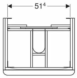 Dulap baza pentru lavoar suspendat Geberit Smyle Square gri nisip 2 sertare 59 cm