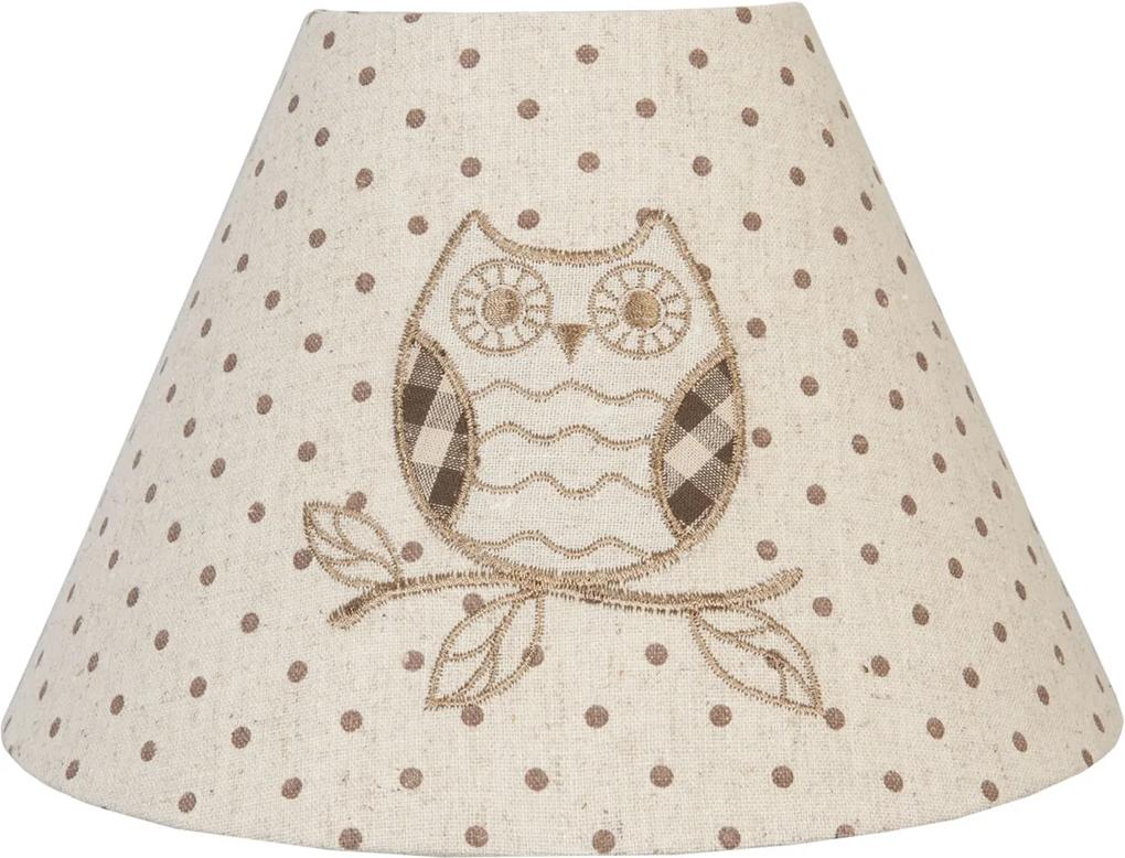 Abajur veioza textil bej Owl Ø 25x17 cm E27