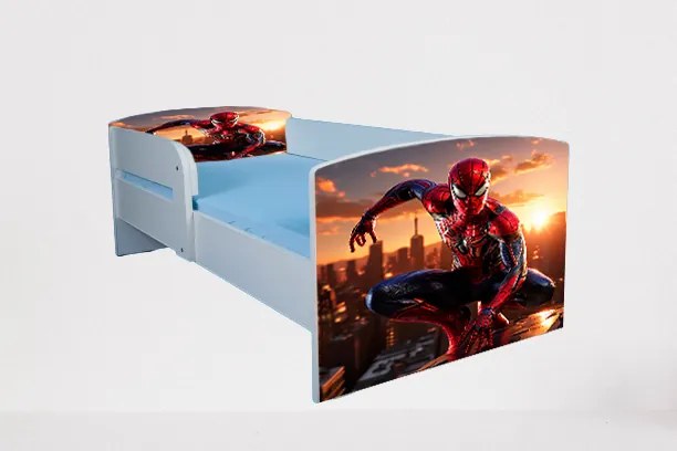 Pat copii 2-16 ani Spiderman 4 cu protectie detasabila, include saltea 180x80 cm ptv2992