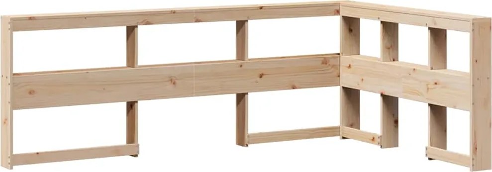 vidaXL Bibliotecă tăblie în formă de L, 130 cm, lemn masiv de pin