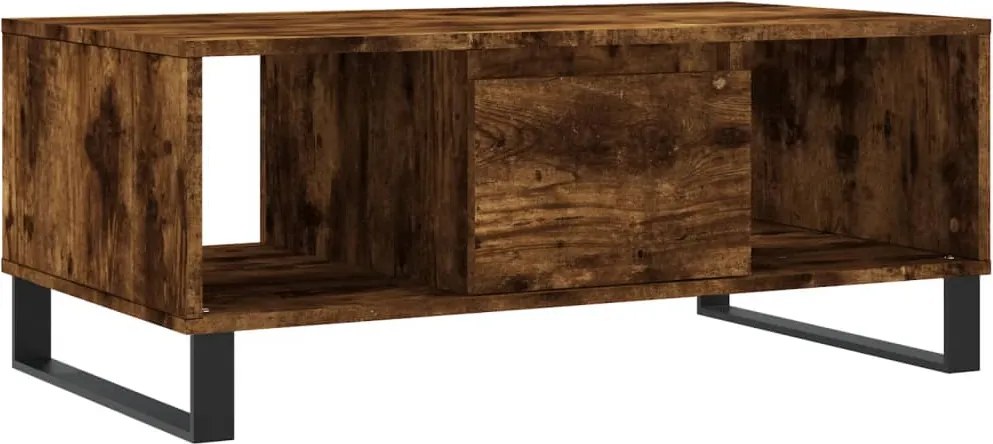 vidaXL Măsuță de cafea, stejar fumuriu, 90x50x36,5 cm, lemn prelucrat