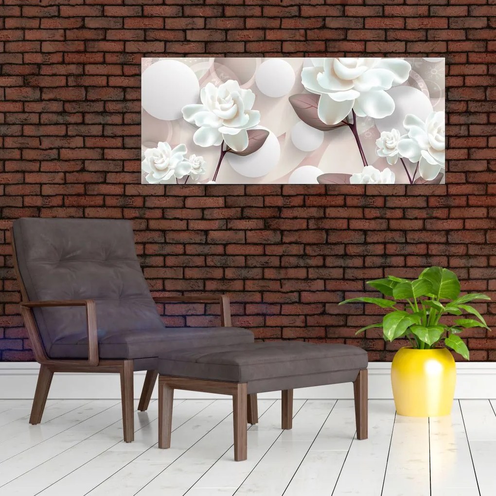 Tablou - Flori de trandafir (120x50 cm)