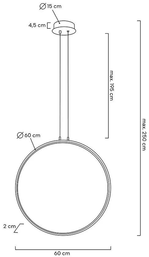 Lustra design inelar LED Ring 60 negru