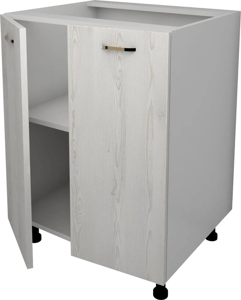 Corp Baza Lecce, 2 Usi, Pin Alb/Alb, 60 x 50 x 80 cm