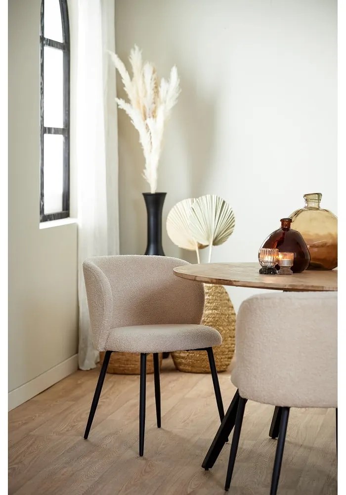 Scaun de sufragerie bej tapițat Elyna – Light &amp; Living