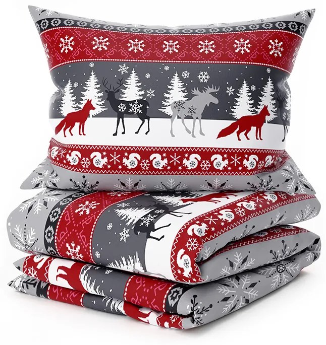 Lenjerie cocolino gri NOWY FOREST Dimensiune lenjerie de pat: 70 x 90 cm | 140 x 220 cm