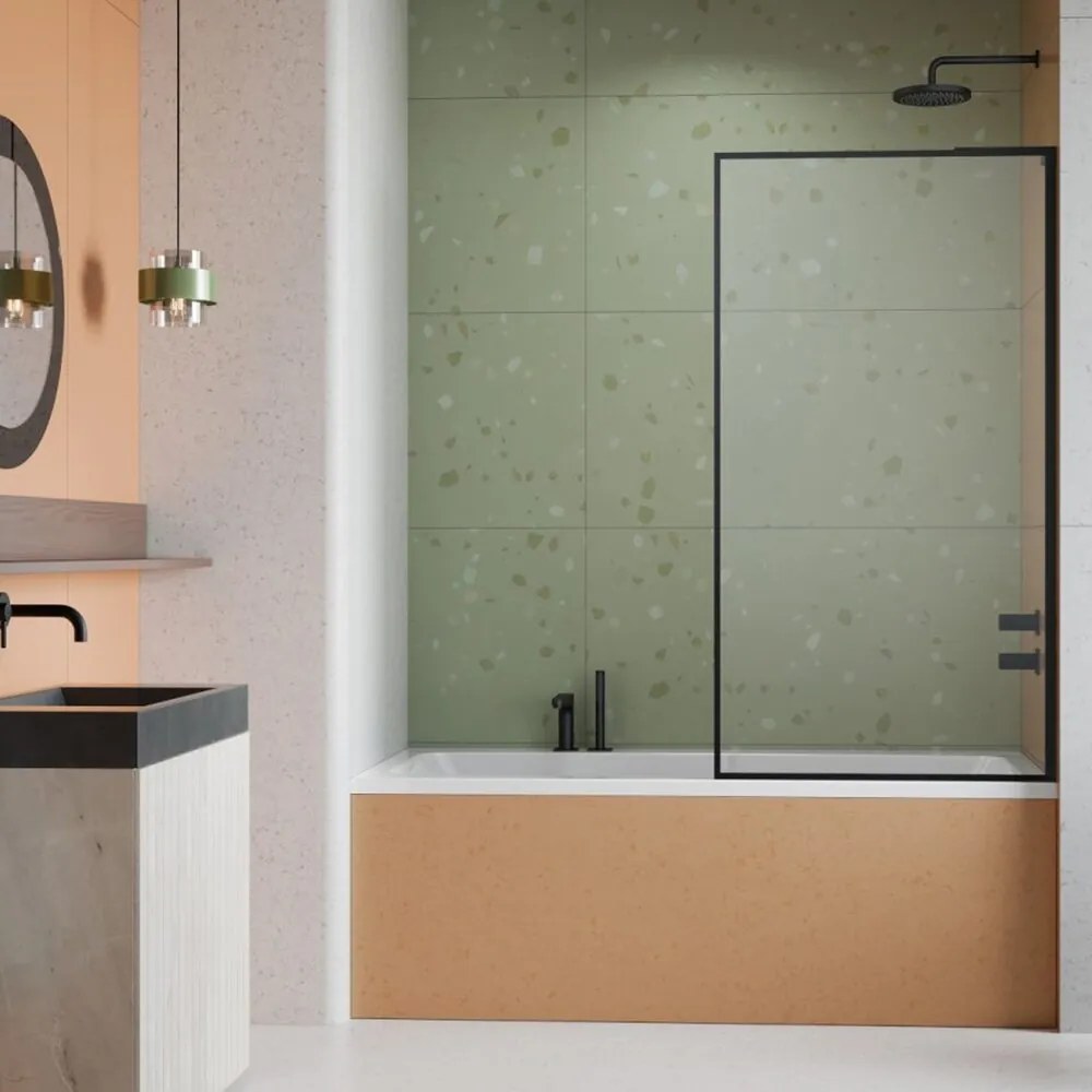 Paravan de cada Radaway Modo F SL PNJ II negru mat-transparent 70x150 cm sticla 8 mm dreapta