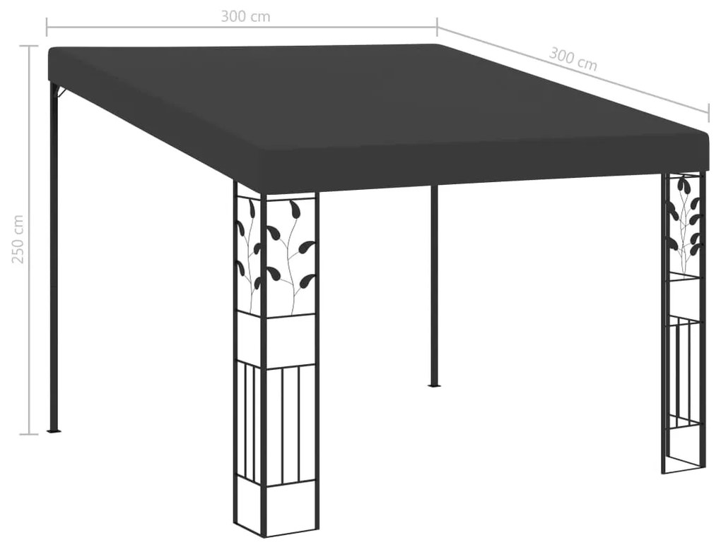 Pavilion de perete, antracit, 3 x 3 x 2,5 m Antracit, 3 x 3 x 2.5 m