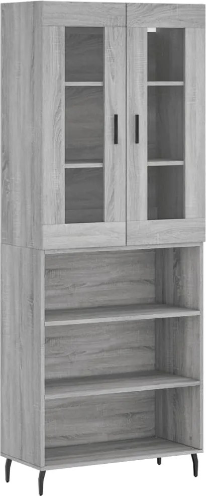 vidaXL Dulap înalt, gri sonoma, 69,5x34x180 cm, lemn compozit