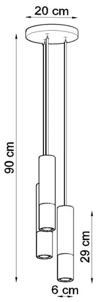 Lustră pe cablu LOOPEZ 3xGU10/40W/230V rotundă neagră/crom Sollux SL.0943