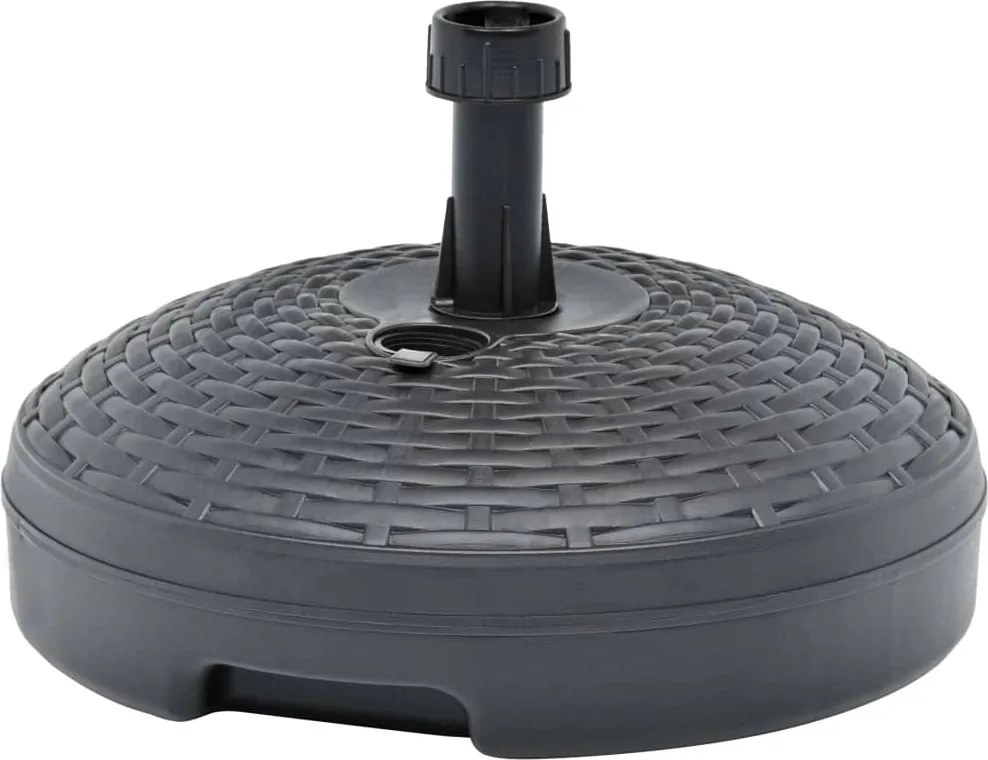 vidaXL Suport umbrelă umplut nisip/apă antracit 20 L plastic ratan