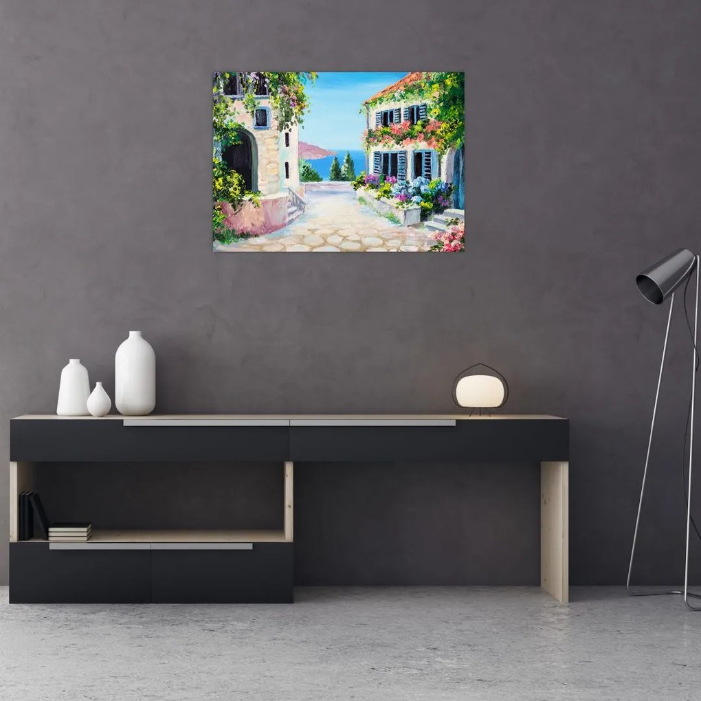 Tablou - Alee grecească, pictură în ulei (70x50 cm)