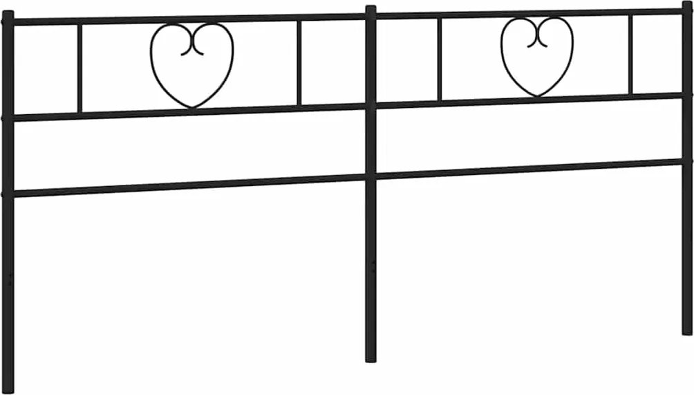 vidaXL Tăblie de pat de schimb metalică, negru, 193 cm