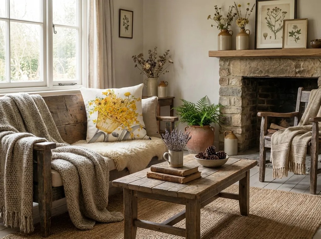 Husa de perna din in VELOBLOOM 45x45 cm, crem