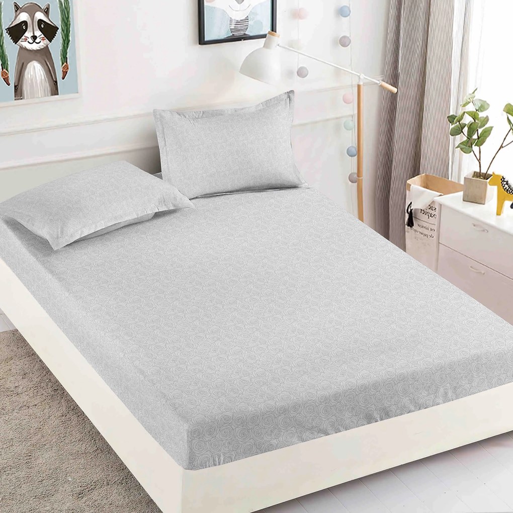 Lenjerie de pat 3 cu elastic 100% bumbac - a735 de la Onesleep