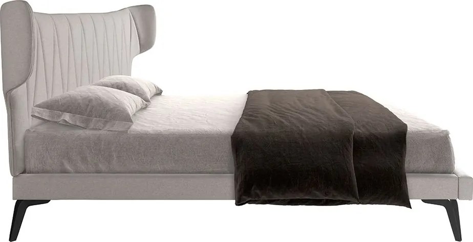 Pat dublu tapitat design LUX Light grey 180x200cm