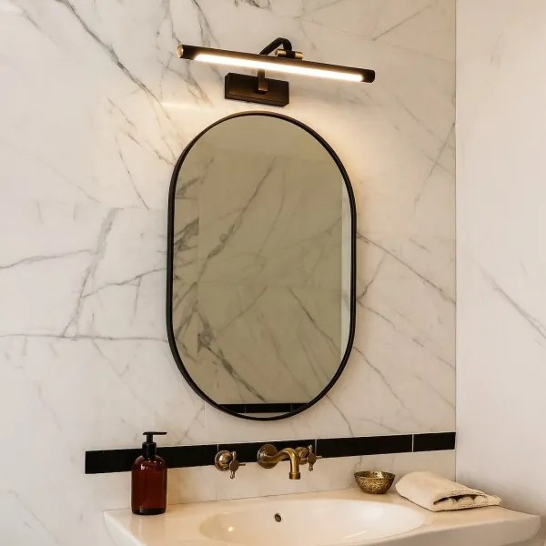 Aplica LED pentru oglindă de baie VINCI, 15W, 230V, 60 cm, IP44, neagră