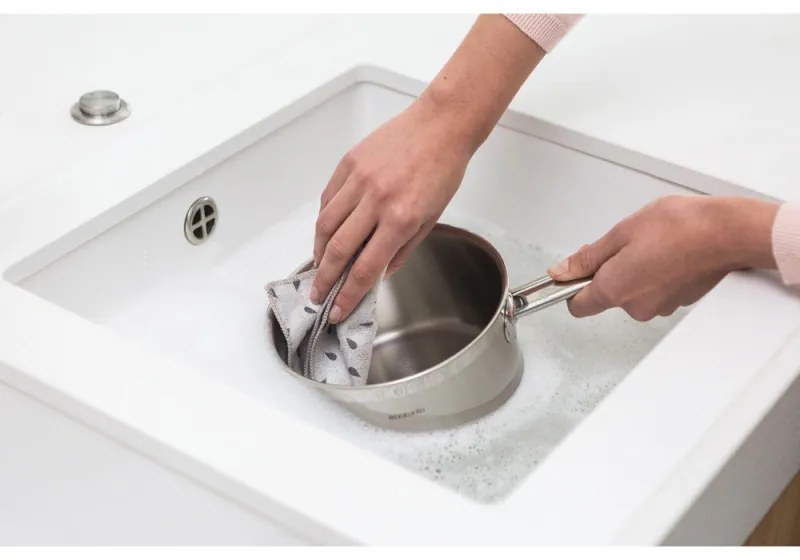 Set 2 prosoape din microfibra Brabantia SinkSide 1000217, 30x30 cm, Poliester, Gri deschis