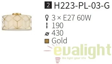 Lustra aplicata clasica diam.43cm Messina MYH223-PL-03-G
