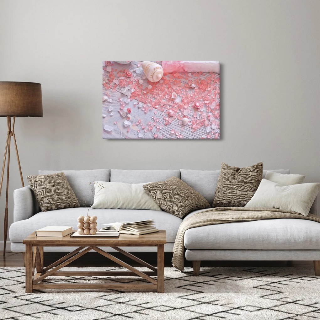 Tablou - Atmosfera de litoral în nuanțe roz (90x60 cm)