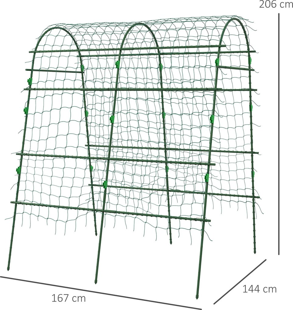 Outsunny Arc mare pentru cățărători, plasă de protecție pentru păsări, montaj ușor, metal, 144 x 167 x 206 cm | Aosom Romania