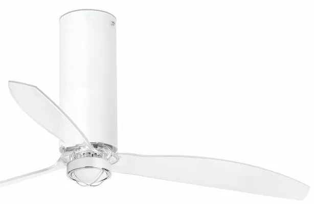 Lustra cu Ventilator si telecomanda TUBE FAN M LED alb mat/transparent