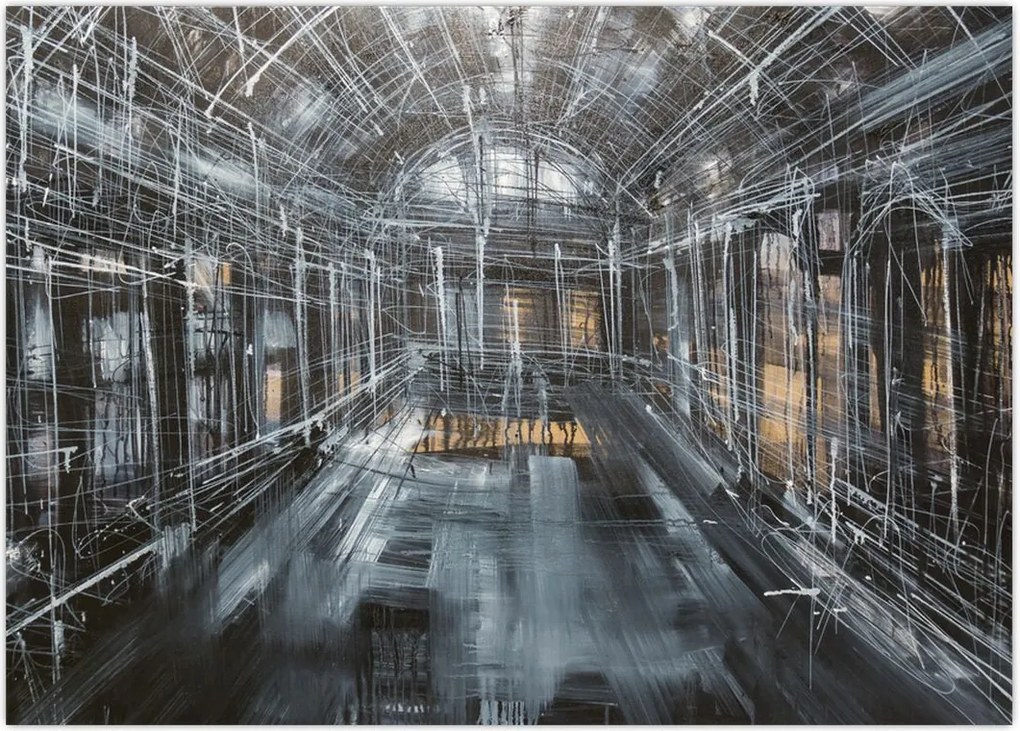 Tablou cu u interiorul clădirii vechi (70x50 cm)