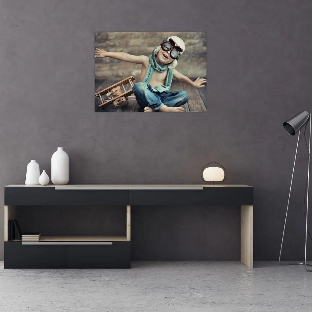 Tablou - Tânăr aviator (70x50 cm)