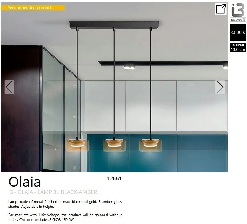 Lustra LED suspendata design modern Olaia 3L