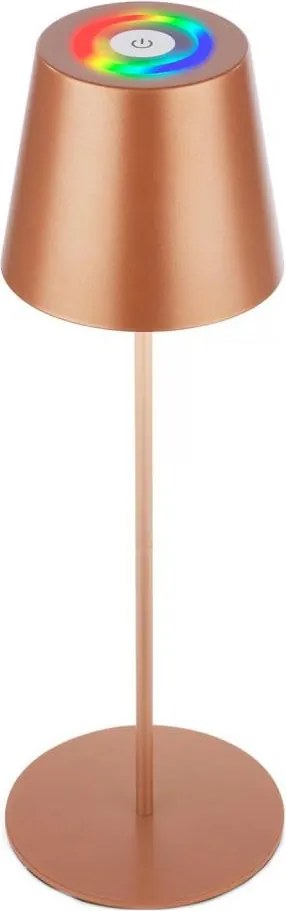 Briloner 7510013-LED RGB Lampă de masă dimabilă CALIDA 2,5W/5V IP44 1200mAh bronz