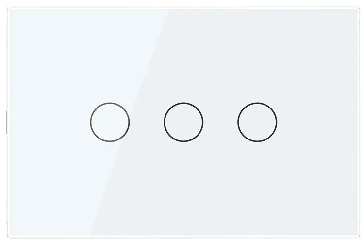 Intrerupator Triplu Cap Scara / Cruce cu Touch LIVOLO din Sticla, Standard Italian – protocol ZigBee EC