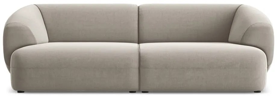 Canapea bej cu tapițerie din catifea 232 cm Moana – Makamii