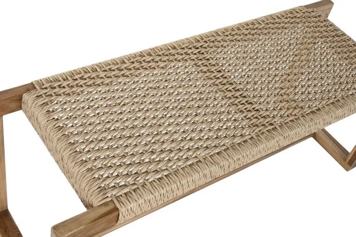 Bancheta din lemn de tec si fibre naturale, " Wall "