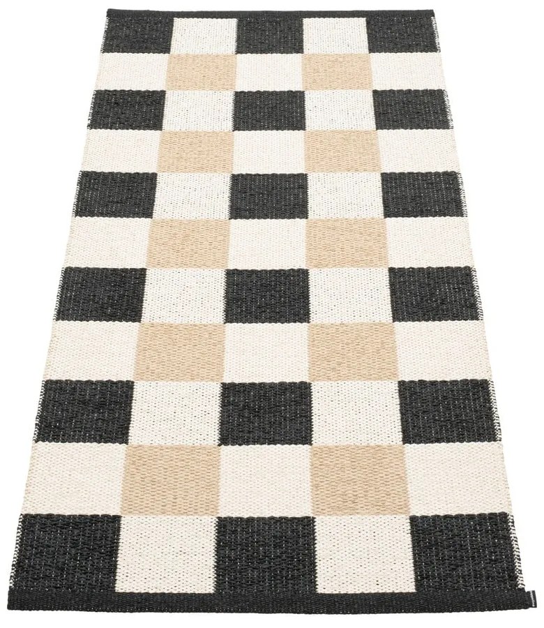 Covor tip traversă pentru interior și exterior negru/crem 70x160 cm Pix Black Vanilla – Pappelina