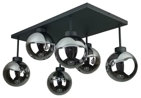 Lustră aplicată DEA 6xE14/60W/230V negru/negru fumuriu