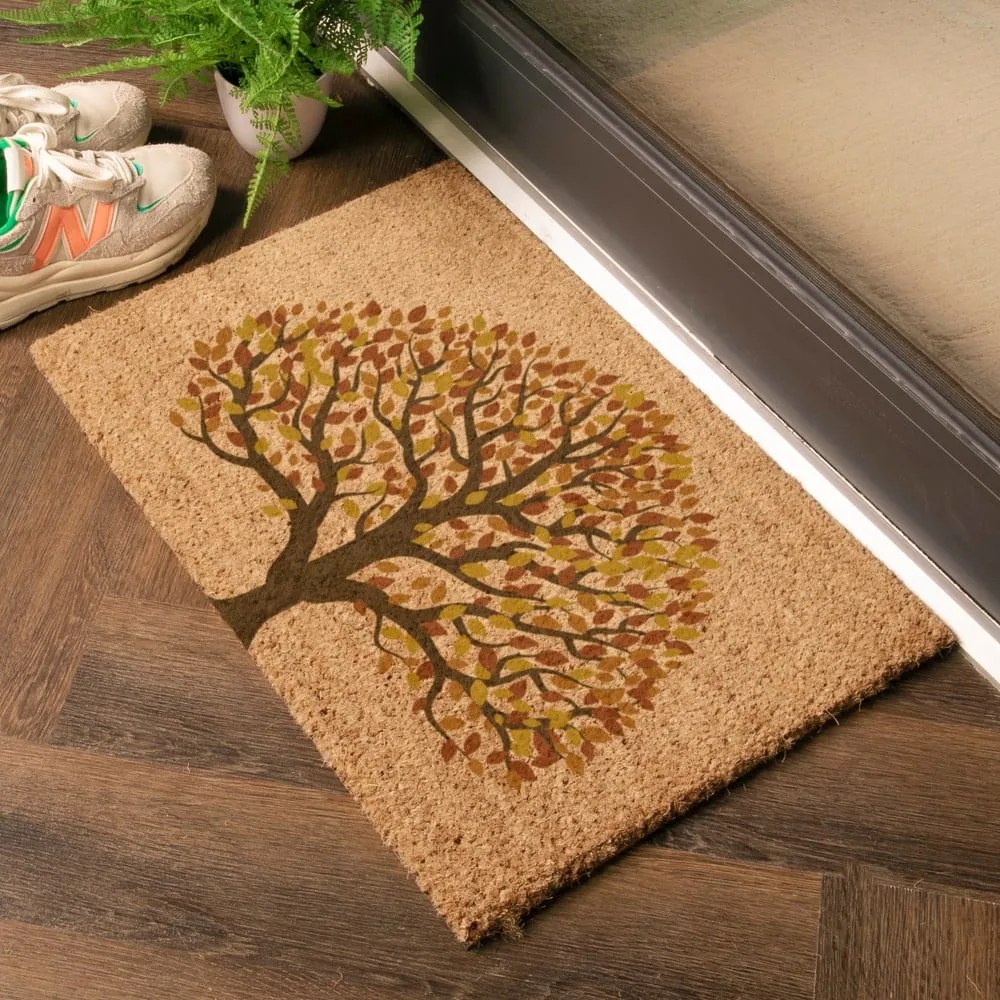 Covoraș de intrare din fibre de nucă de cocos 40x60 cm Autumnal Tree of Life – Artsy Doormats