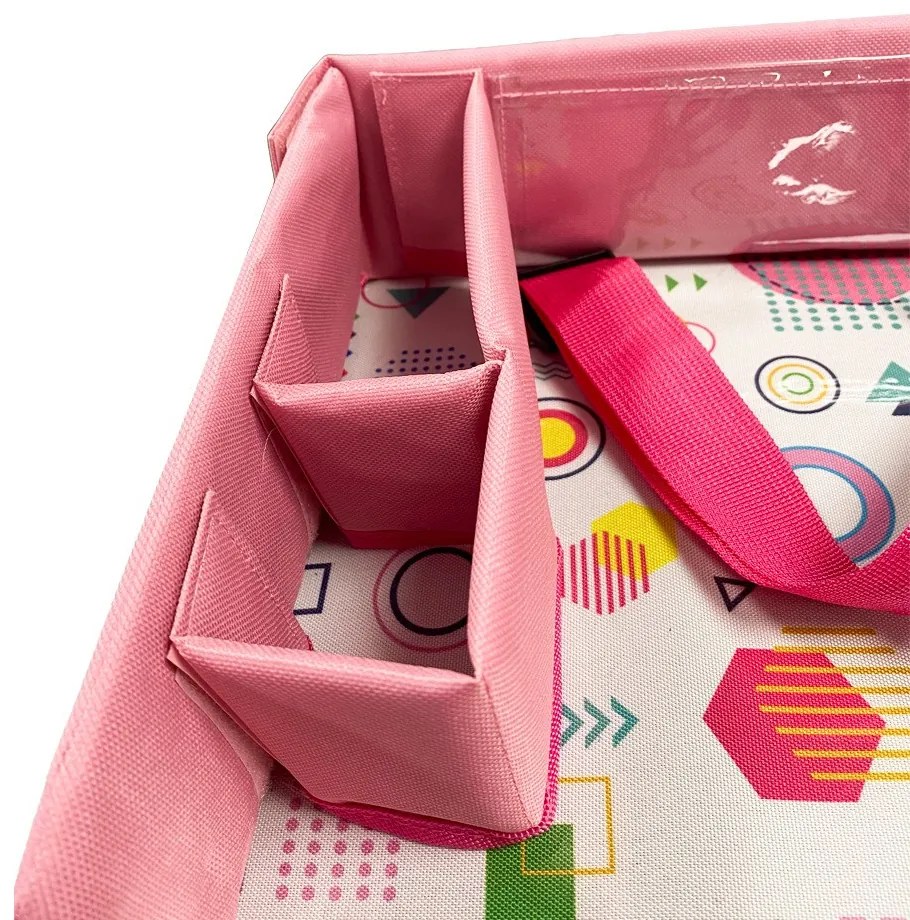 Masa portabila de copii, cu buzunare, pentru masina, pink