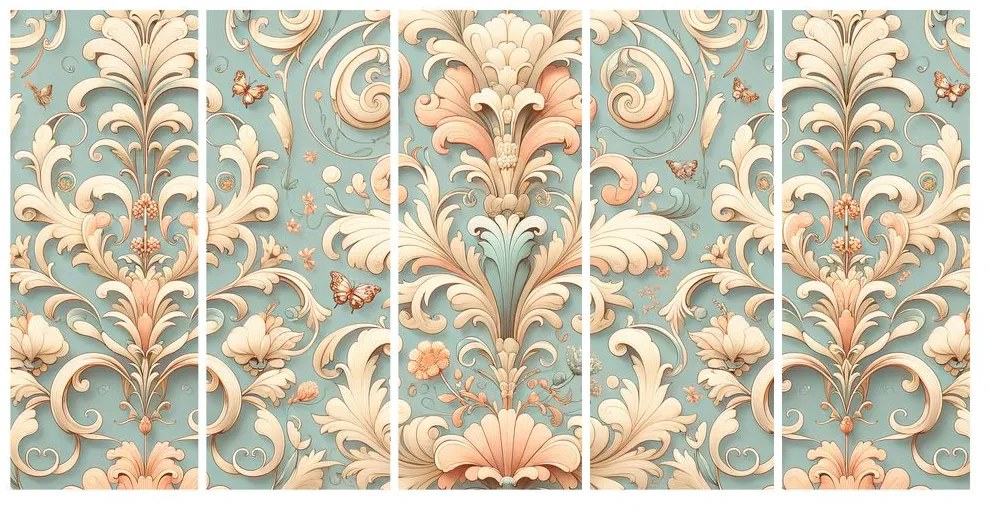 Tablou 5-piese ornamente vintage