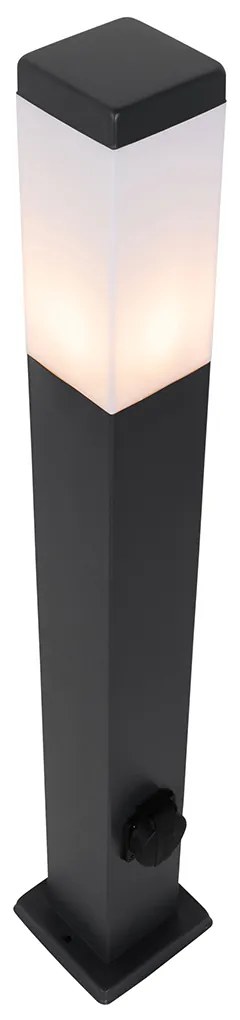 Lampă de exterior gri închis 80 cm cu soclu IP44 - Malios