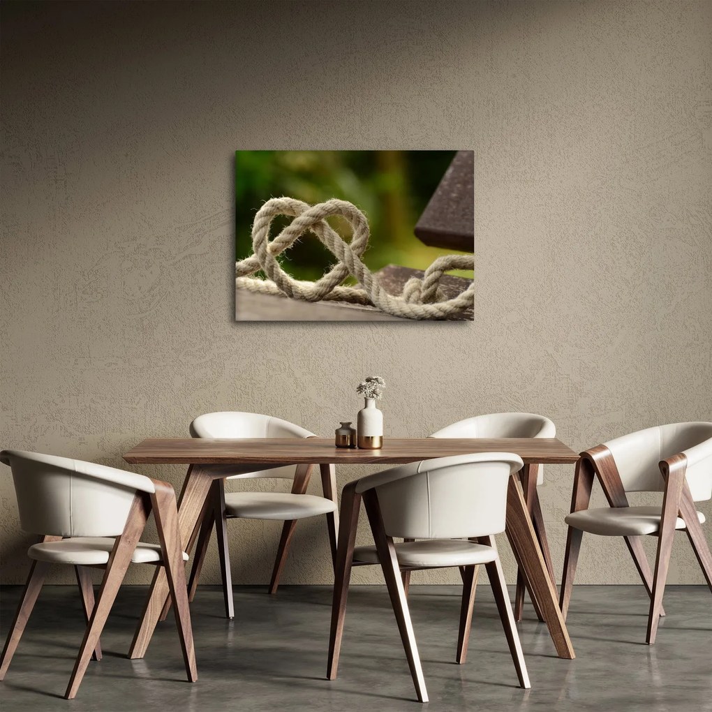 Tablou inima din frânghie (70x50 cm)