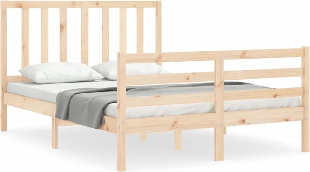 vidaXL Cadru de pat fără saltea, 120x200 cm, lemn masiv pin