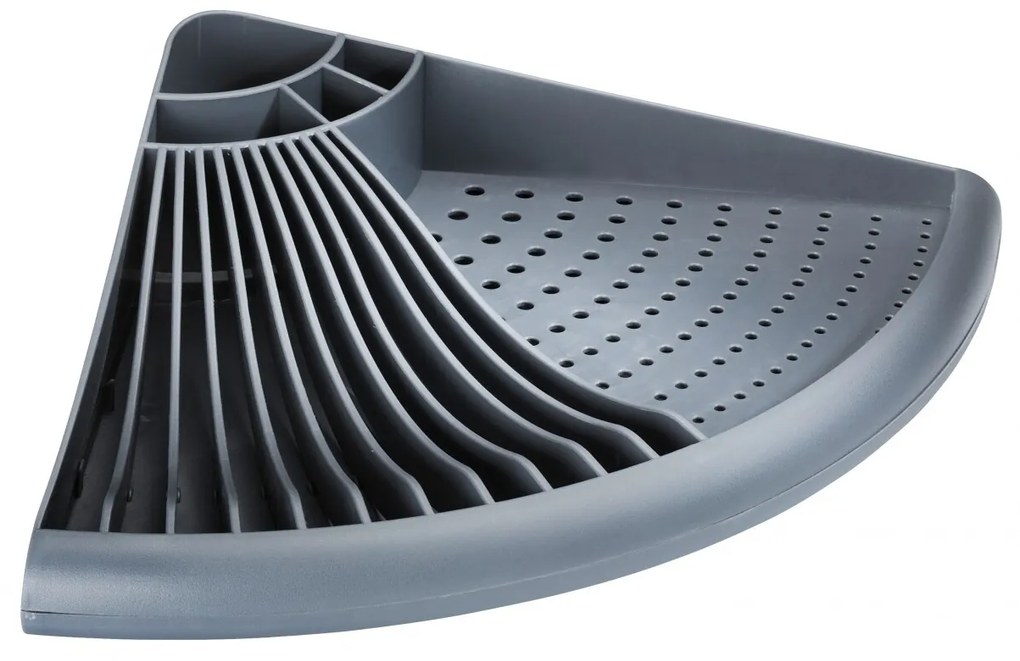 Scurgator de colt pentru vase Grey, Wenko, 9 x 35 x 50 cm, polipropilena, gri