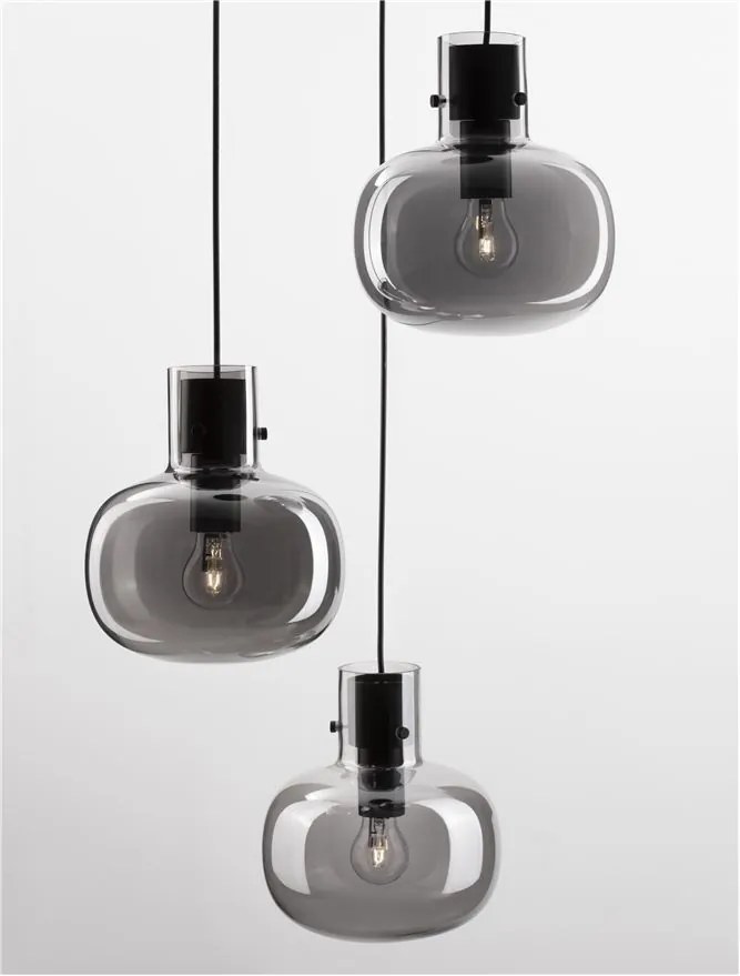 Lustra cu 3 pendule design modern CINZIA fumuriu