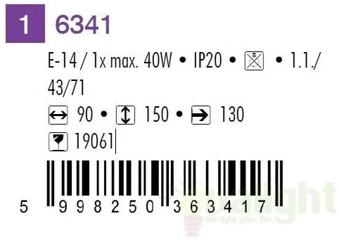 Aplica de perete Aurel 6341 RX
