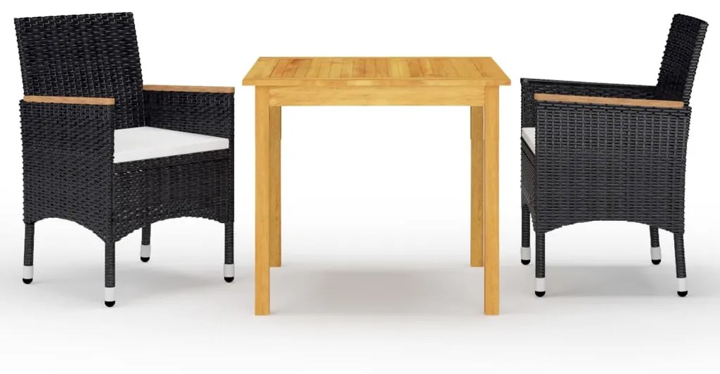 3067675 vidaXL Set mobilier de grădină, 3 piese, negru