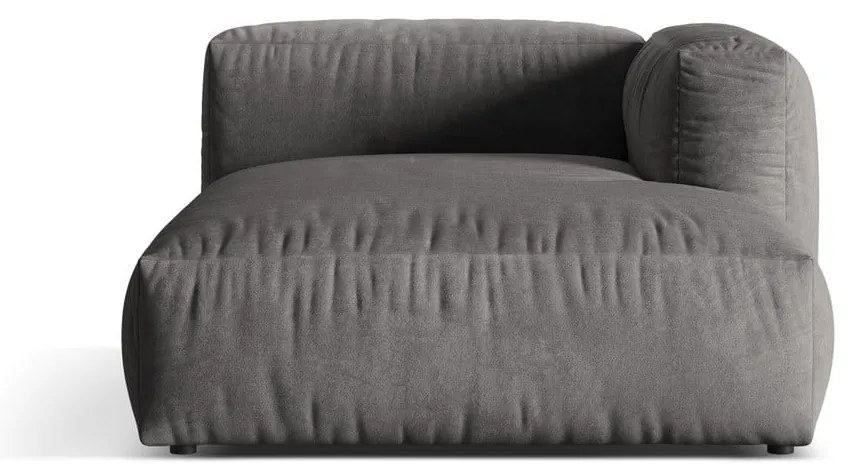 Modul pentru canapea modulară gri cu tapițerie din catifea (cu colț pe partea dreaptă) Martina – Micadoni